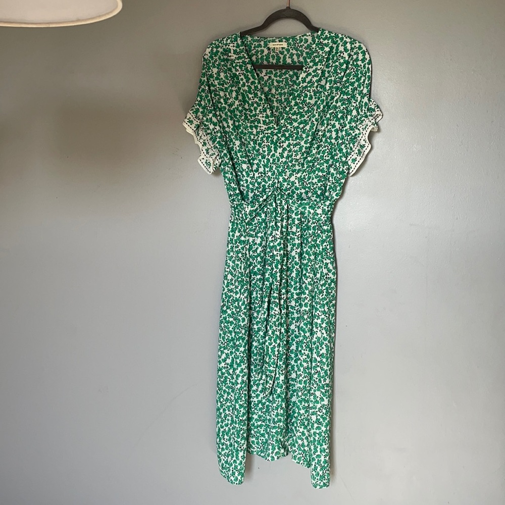 Charming green floral summer dress